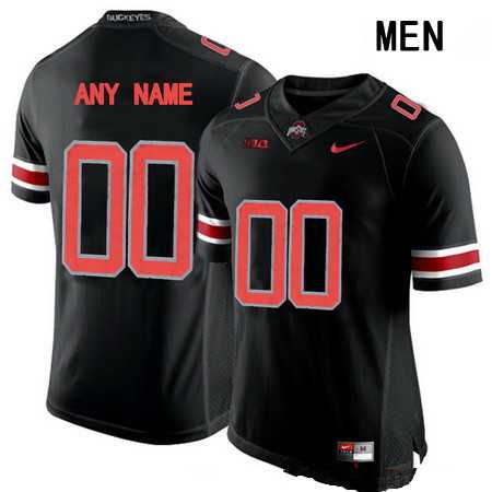 Men's Ohio State Buckeyes Customized College Football Nike Lights Black Out Limited Jersey